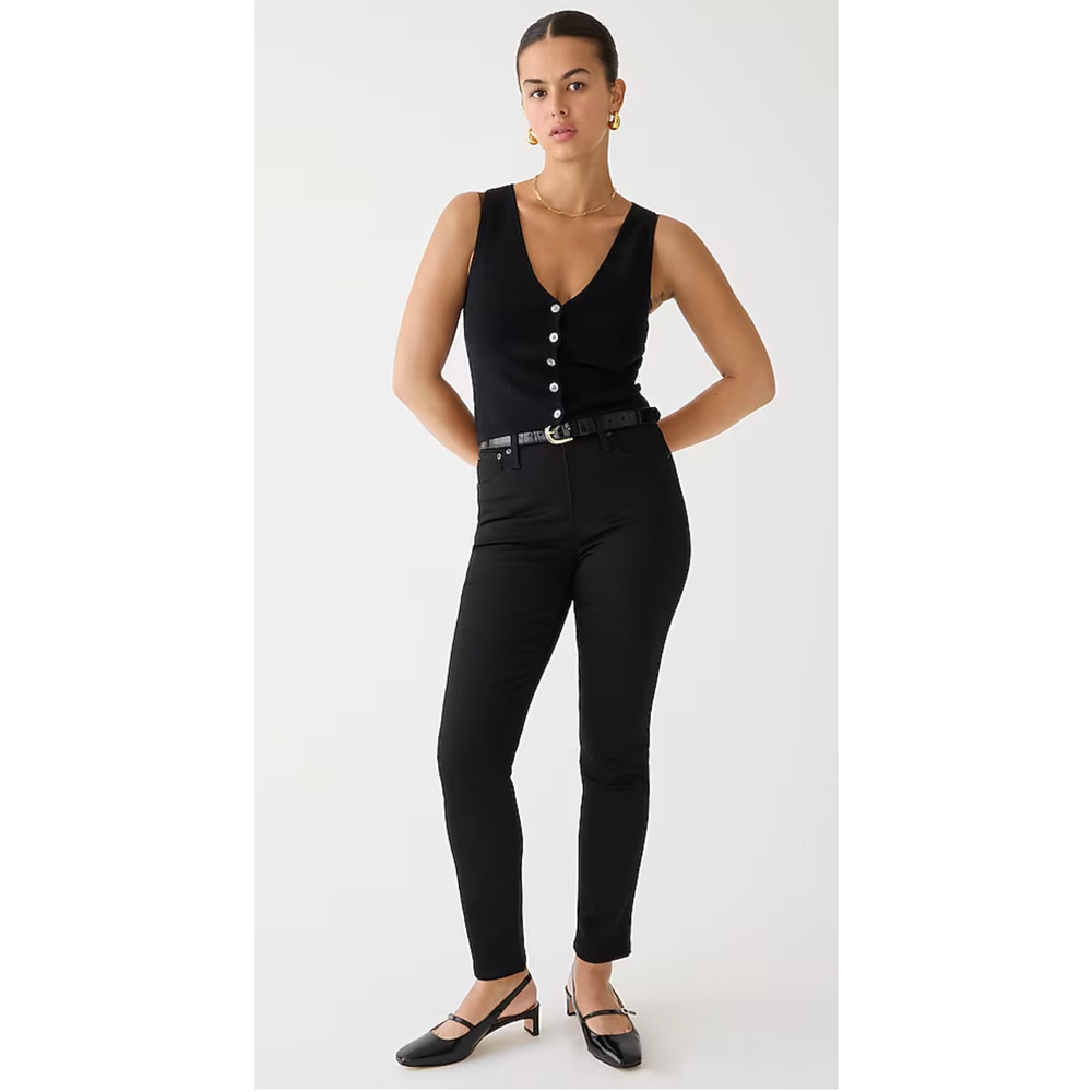 NWT J. Crew Curvy Vintage Slim Straight Jeans 31 12 Black BT493 J.Crew Denim